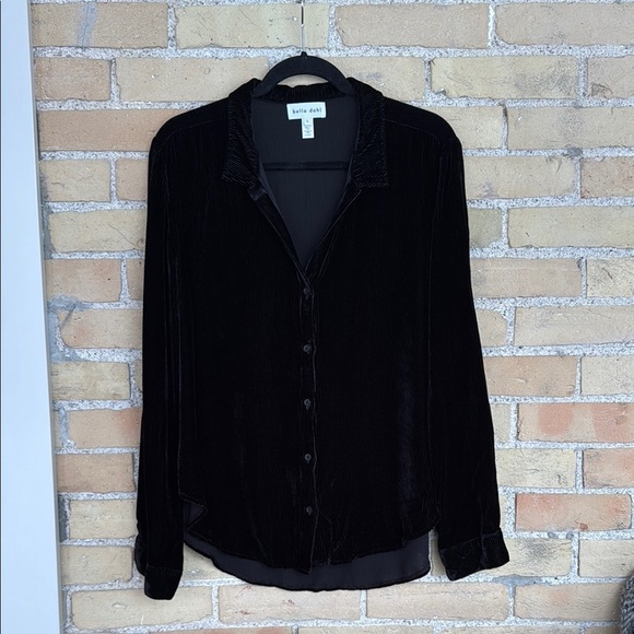 Bella Dahl Tops - New Bella Dahl Black Velvet Button-Up Shirt